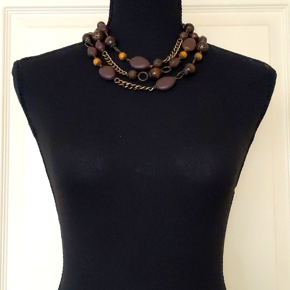 NWOT. The Limited Multiple Shapes/Colors/Materials Chained Necklace. - Picture 2 of 5
